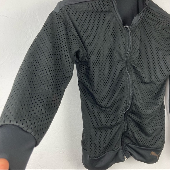 PUMA GIRLS MESH JACKET RUCHED ZIP UP Med (8-10) - Picture 3 of 10